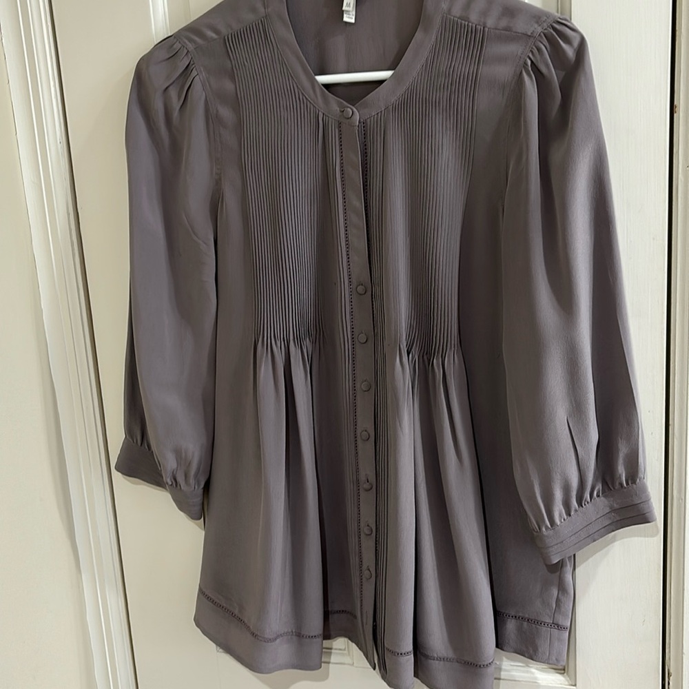 Joie pintuck silk blouse size medium